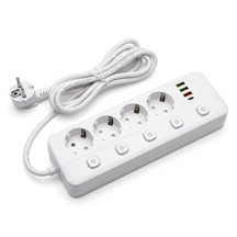 Always Teknoloji 2500W Akım Korumalı Grup Priz 3 USB'li ve 1 TYPE-C li 4'lü 2 m Uzatma Kablosu Beyaz - Image 1