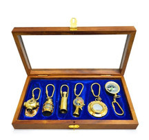Ahşap Kutulu Denizci Temalı Pirinç Anahtarlık Seti Key-0285 - Image 1