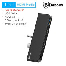 Baseus Multifunctional HUB Surface Go(Type-C+Audio to HD4K+USB3.0+Type-C(data)+Audiok-(5775) - Image 1