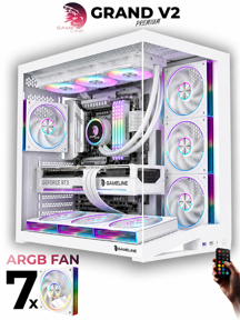 Gameline Leon V2 Grand Premium 7x ARGB PWM Fan Ultra Airflow ATX Gaming Bilgisayar Kasası Beyaz - Image 1