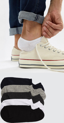 Trick or Treat 5'li paket %80 Pamuklu Görünmez Boy Sneakers Erkek Kadın Uniseks Çorap @invizo - Image 1