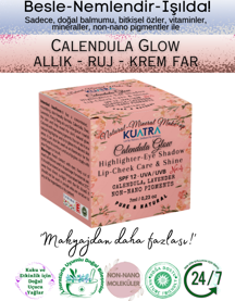 Kuatra Calendula Glow Doğal İçerikli Nemlendirici - Antioksidan Işıltı Veren Balm (Highlighter-Göz Farı-Allık-Ruj) 7ml - Image 1