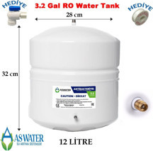 As Water Su Arıtma Cihazı Su Tankı 3.2 Galon 12 Lt. Litre Tank Vanası Ve Teflon Bant Hediyeli - Image 1