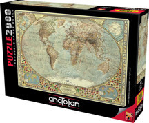 Anatolian 2000 Parçalık Puzzle - Dünya Haritası 3935 - Image 1