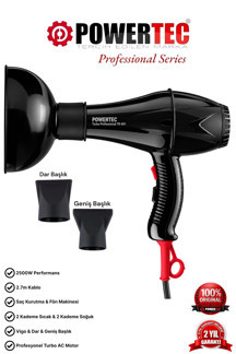 Powertec TR-901 Fön Makinesi + Vigo Başlık Profesyonel Saç Kurutma - Image 1
