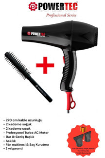 TR-901 Turbo Profesyonel Fön Makinesı + Berber Fön Fırçası - Image 1