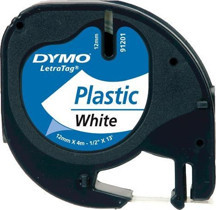 DYMO LetraTag Plastik Beyaz Şerit 59422 (12mm x 4 metre) - Image 1