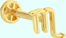 Altın Tragus Piercing 14 Ayar Akrep Burcu - Image 1