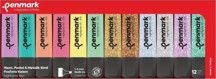 Penmark Fosforlu Kalem 12 li Renk 6 Pastel + 6 Simli Blisterli Set - Image 1