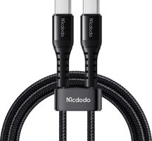 Mcdodo CA-5641 60W 3A Type-C To Type-C Şarj ve Data Kablosu Siyah 1M - Image 1