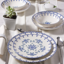 Güral Porselen Camelia 24 Parça 6 Kişilik Bone Yemek Takımı - 1654 - Image 1