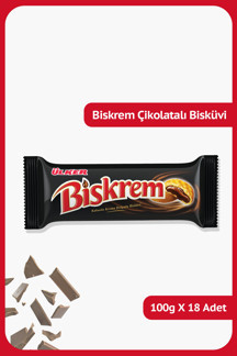 Ülker BİSKREM Kakaolu Krema Dolgulu Bisküvi - 100 gram - 18 Adet - Image 1