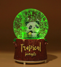 Hediyebiziz Tropical Panda Işıklı Müzikli Kar Motorlu Büyük Boy Kar Küresi - Image 1