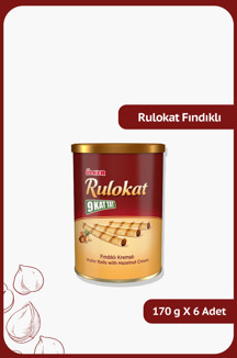 Ülker RULOKAT Fındık Kremalı Teneke Kutu Gofret - 170 gram - 6 Adet - Image 1