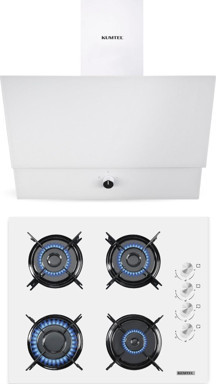 KUMTEL Beyaz 2\'li Ankastre Cam Set (Ocak-Davlumbaz) - Image 1