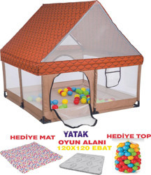 Lia Bebek Bebek Ve Çocuk Güvenli Oyun Alanı & Oyun Parkı 120X120Cm Bambu Yatağı - Image 1