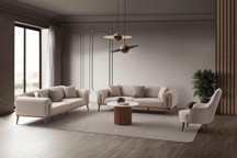 Edsy Home Riva 3+3+1+1 Koltuk Takımı Sütlü Kahve - Image 1