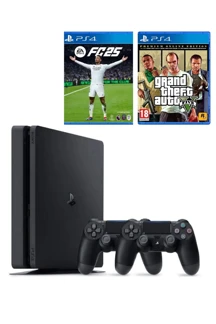 Playstation 4 Slim 1 TB + 2. DualShock Kol + Ps4 FC 25 + GTA 5 (ithalatçı Garantili) - Image 1