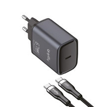 Gritty GAN 67W Notebook Şarjlı USB-C Hızlı Şarj Aleti+Type-C to Type-C Şarj Kablosu ( 100cm) Siyah(GC-C67CC) - Image 1