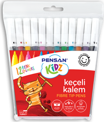 Pensan Kidz Keçeli Boya Kalemi 12 Renk Pe34020Kk12R - Image 1