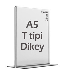 A5 T tipi Dikey Föylük Menü Şeffaf Fiyat listesi Etiketlik Broşürlük Fotoğraflık Albüm Sehpa - Image 1