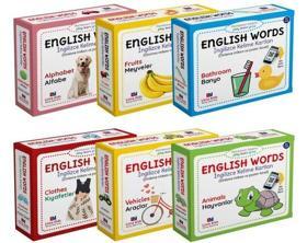 English Words-İngilizce Kelime Kartları Seti - 6 Kitap Takım