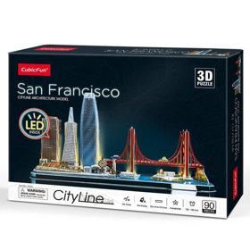 CubicFun City Line San Francisco ABD Led Işıklı 3D Puzzle