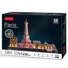 CubicFun City Line Paris Fransa Led Işıklı 3D Puzzle