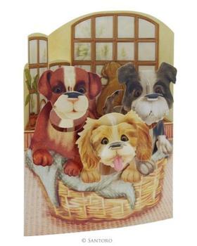 Santoro Gc-Swing Cards-Puppies In A Basket Sc150