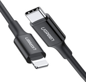 Ugreen Apple iPhone Type-C to Lightning Data ve Şarj Kablosu Siyah 1 Metre - Image 1