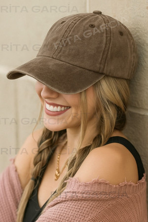 Ritagarcia Unisex Yıkamalı Eskitme Kahverengi Kep Şapka - Image 1