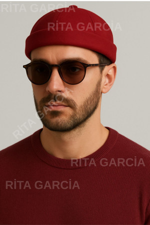 Ritagarcia Ayarlanabilir Retro Bordo Takke Yazlık Şapka - Image 1