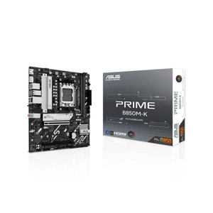 ASUS PRIME B850M-K AMD B850 AM5 DDR5 8200 DP HDMI Çift M2 USB3.2 AURA RGB 2.5Gbit LAN mATX 8+2+1 Güç Aşamaları, 1xGen5 M.2, Advanced AI PC-Ready - Image 1