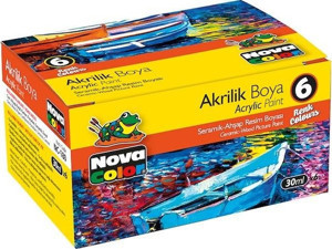 AKRILIK BOYA SISE 6'lı 30CC NC-180 - Image 1