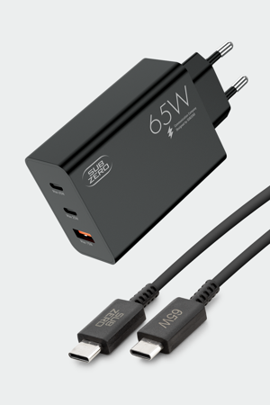 Subzero SG88 65W USB+PD+PD + Type-C to Type-C Kablo Turbo Hızlı Şarj Cihazı Seti - Image 1