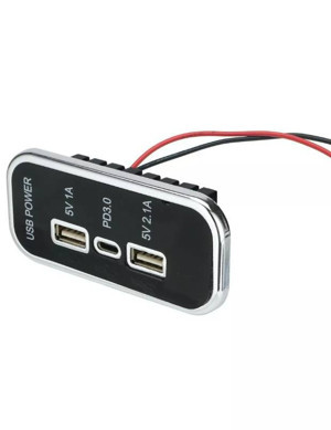 Type-C USB 3 Portlu Araç Şarj Soketi Adaptörü 12V-24V  - Image 1