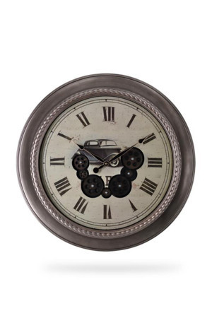 Efe Mark Premium Serisi Antik Eskitme Döner Çarklı Retro Tasarım 60 cm Ev ve Ofis Duvar Saati Roma Rakamlı Vintage Tasar - Image 1