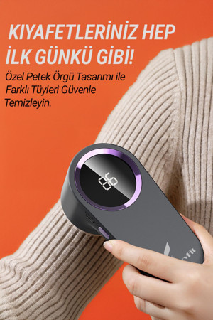 Veryfit Şarjlı (Type C) Tüy Tiftik Toplama Toplayıcı Temizleme Makinesi 2 Adet Yedek Bıçak Hediyeli - Image 1