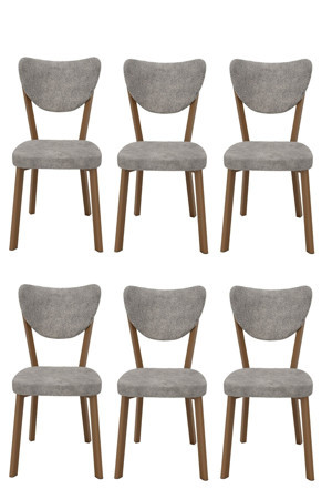 Evdemo Elma 6lı Mutfak Yemek Masası Sandalyesi Kahve - Image 1