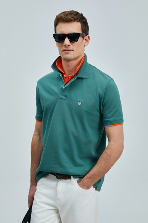 Lufian Erkek Laon Smart Polo T-Shirt 111040206 Ördek Yeşili - Image 1