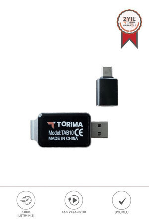 TORİMA TAB10 Mini 2in1 Kablosuz Carplay Usb ve Type-c Uyumlu Araç Multimedya Dönüştürücü Adaptörü - Image 1