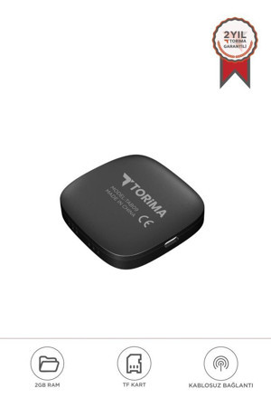 TORİMA TAB09 Mini Siyah Kablosuz Carplay  2GB+32GB  Usb ve Type-c Uyumlu Araç Multimedya Dönüştürücü Adaptörü - Image 1