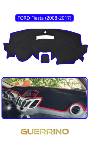 Alisevashop Ford Fiesta (2008-2017)Torpido Koruma Halısı Mavi Kenar  - Image 1