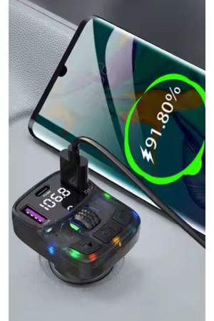 Yumax Bluetooth Fm Transmitter Araç Kiti C-56| 15W Hızlı Şarj, Oto Çakmaklık, Usb Type-C, Mp3 Çalar, Radyo - Image 1