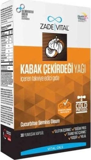 Zade Vital Kabak Çekirdeği Yagı Blister 30 Kapsül - Image 1