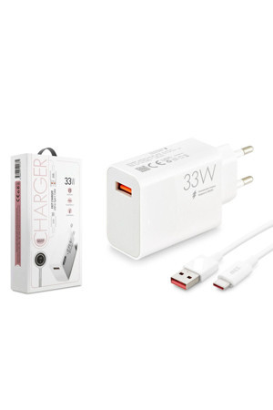 Subzero Tecno Spark 10 Pro Uyumlu Sg37 33W Turbo Type C Şarj Aleti Seti Kafa + Kablo - Image 1