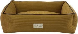 Pet Comfort Golf  Kedi ve Köpek Yatağı Hardal w Parliament Mavi Biye S 75x60cm - Image 1