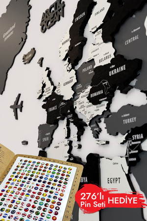 Colorfull Worlds 3D Ahşap Dünya Haritası Çok Katmanlı - Ingılızce - Image 1