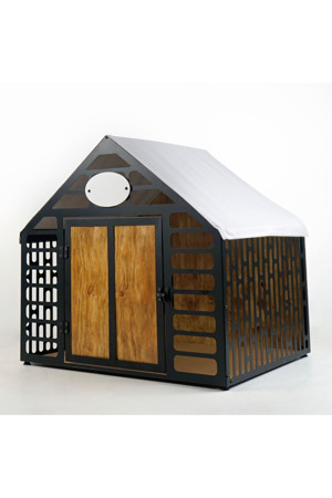 Colorfull Worlds Küçük Irk Iç Mekan Metal Yapı Köpek Kulübesi, Metal Köpek Evi, Dekoratif Metal Köpek Evi - Image 1