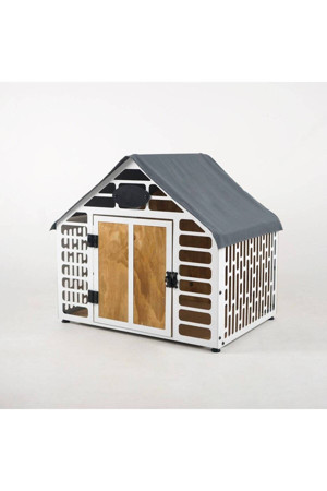 Colorfull Worlds Küçük Irk Iç Mekan Metal Yapı Köpek Kulübesi, Metal Köpek Evi, Dekoratif Metal Köpek Evi - Image 1